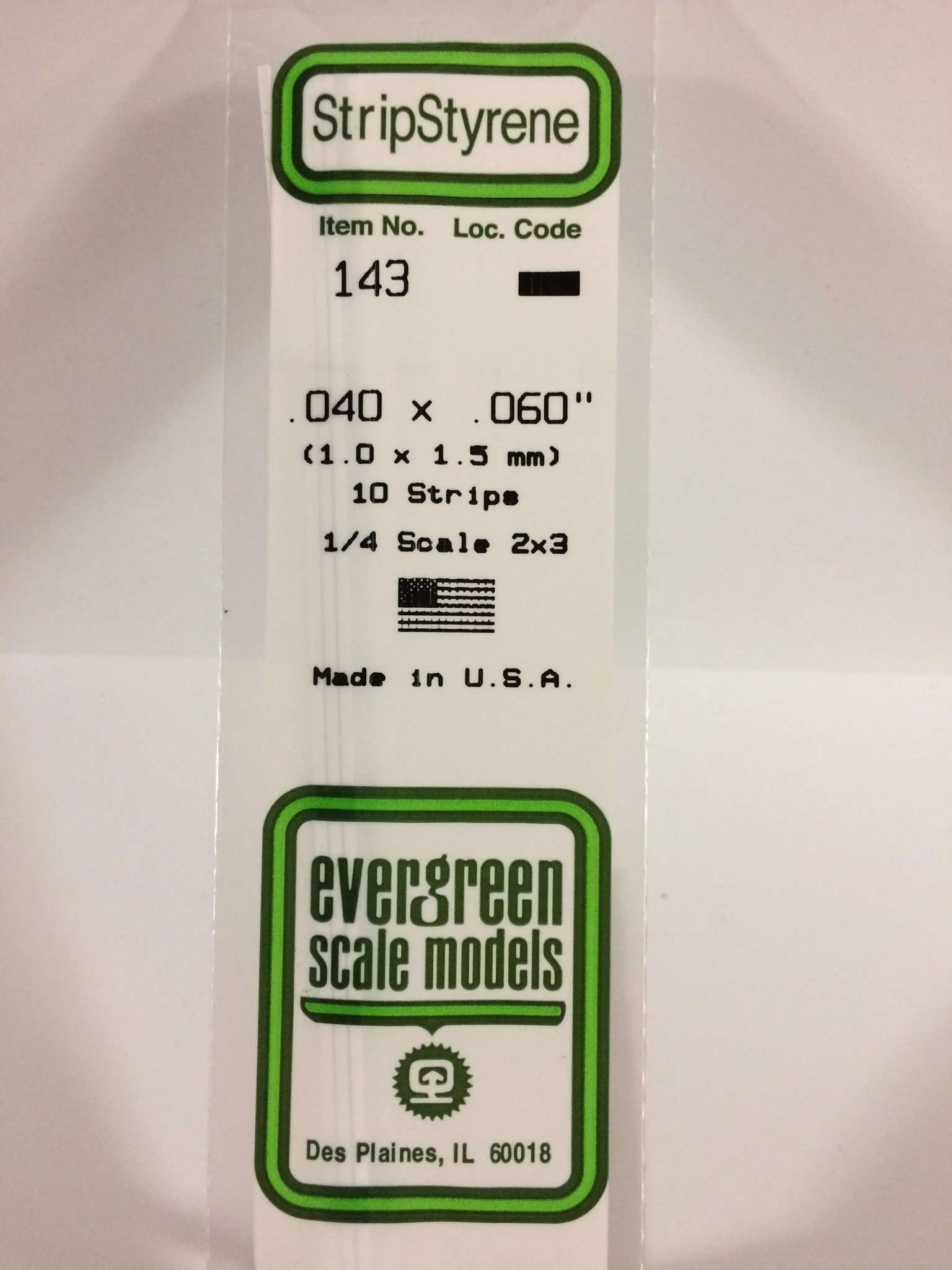 143 Styrene strip .040x.060" 10/