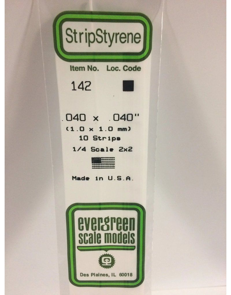 EVERGREEN EVG142 .040X.040 STRIPS 10PC