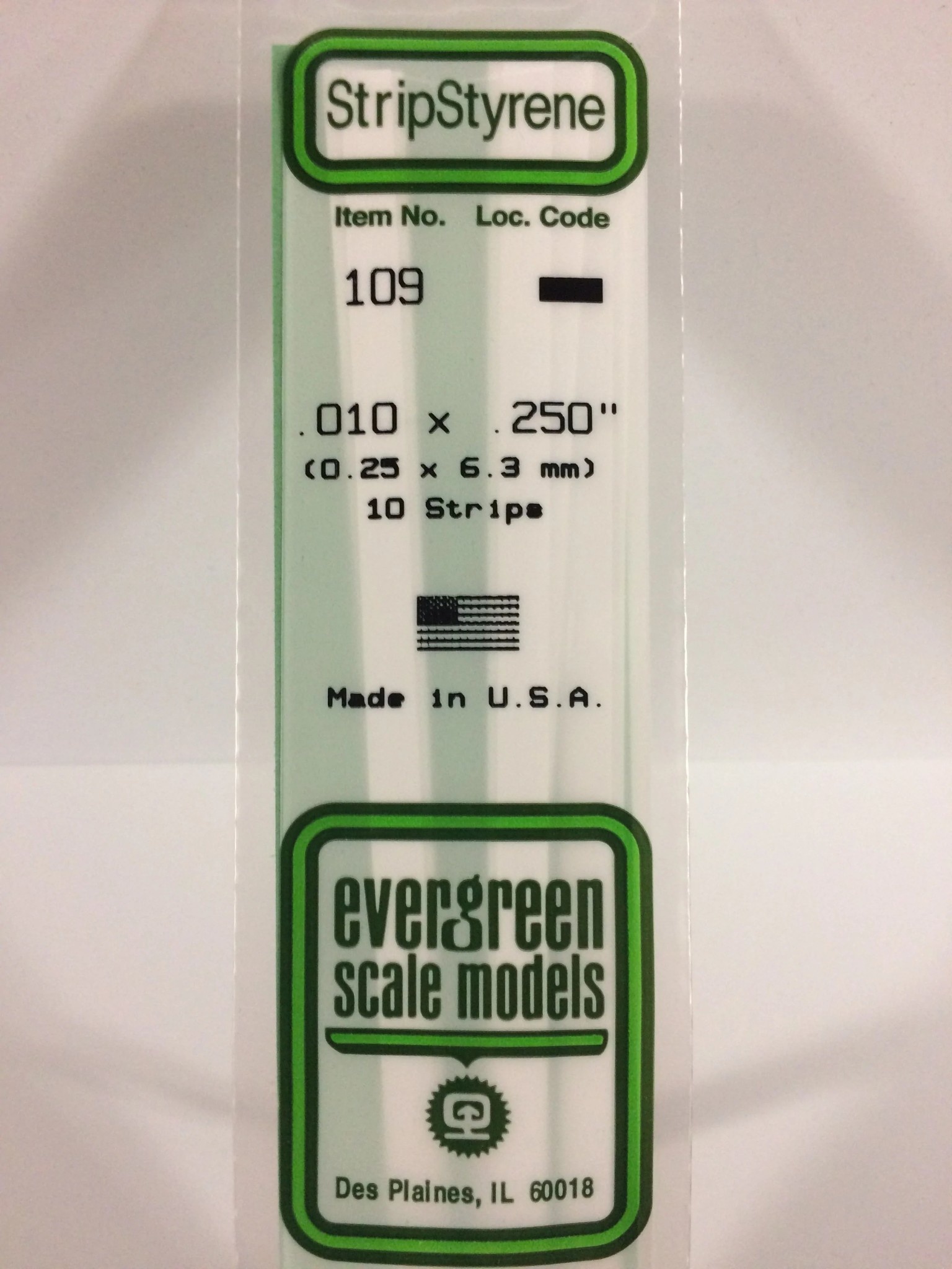 109 Styrene Strip .010x.250" 10/