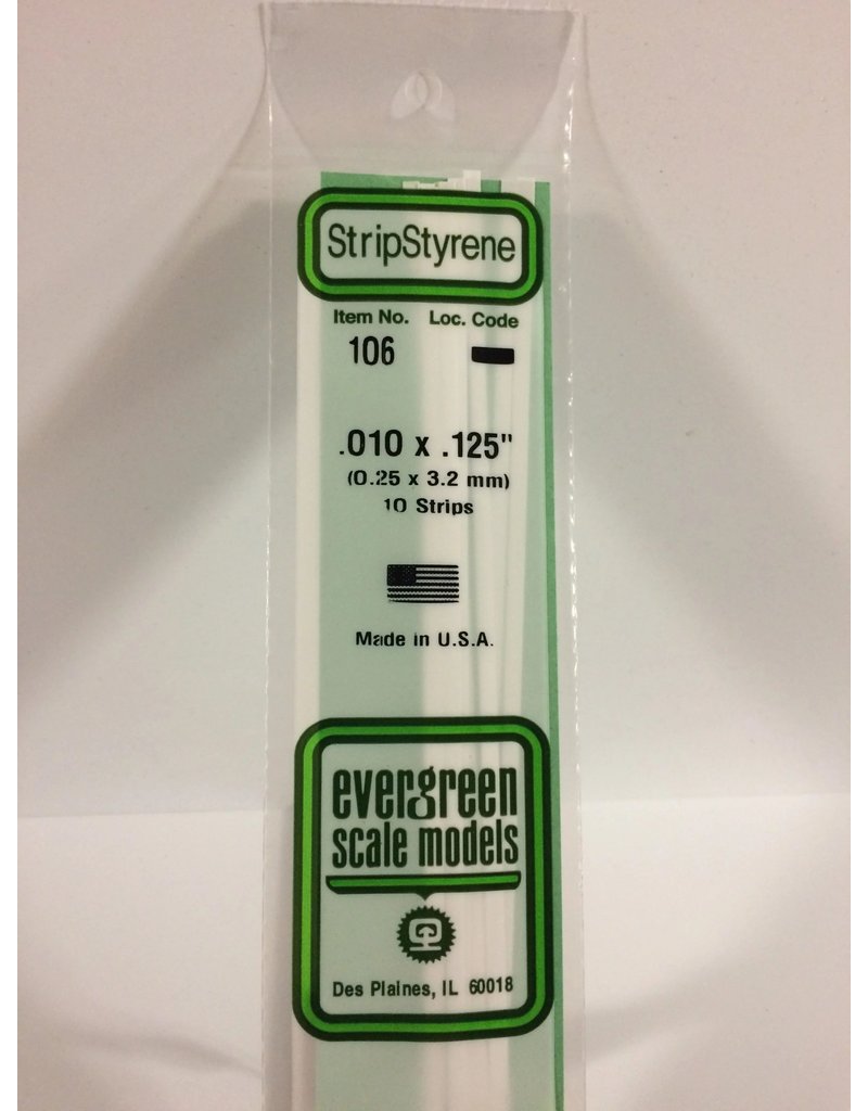 EVERGREEN EVG106 .010X.125 STRIPS 10PC