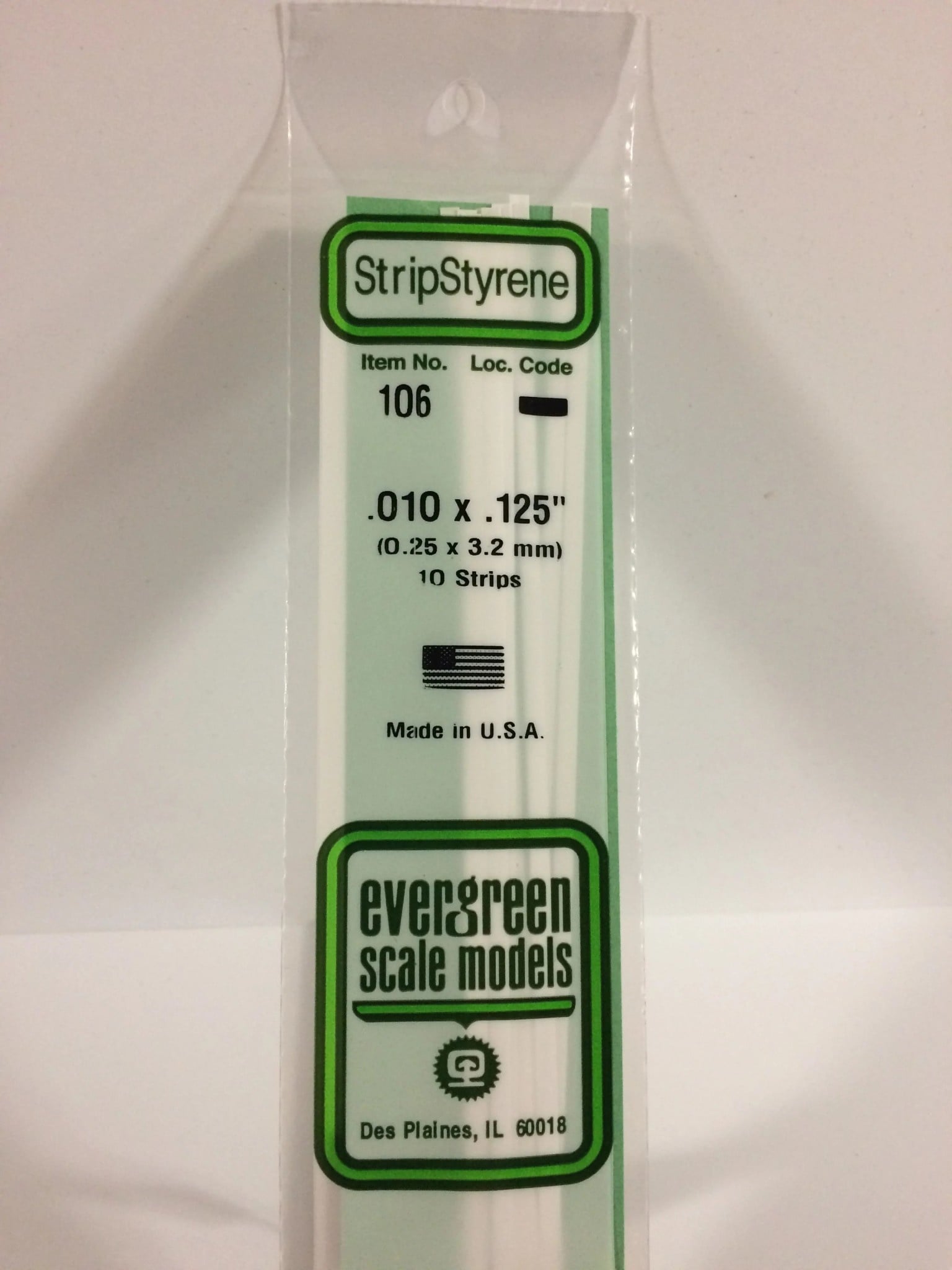 106 Styrene Strip .010x.125" 10/
