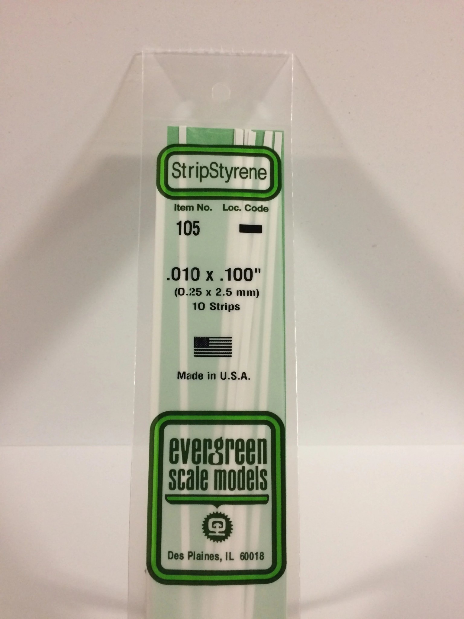 105 Styrene Strip .010x.100" 10/