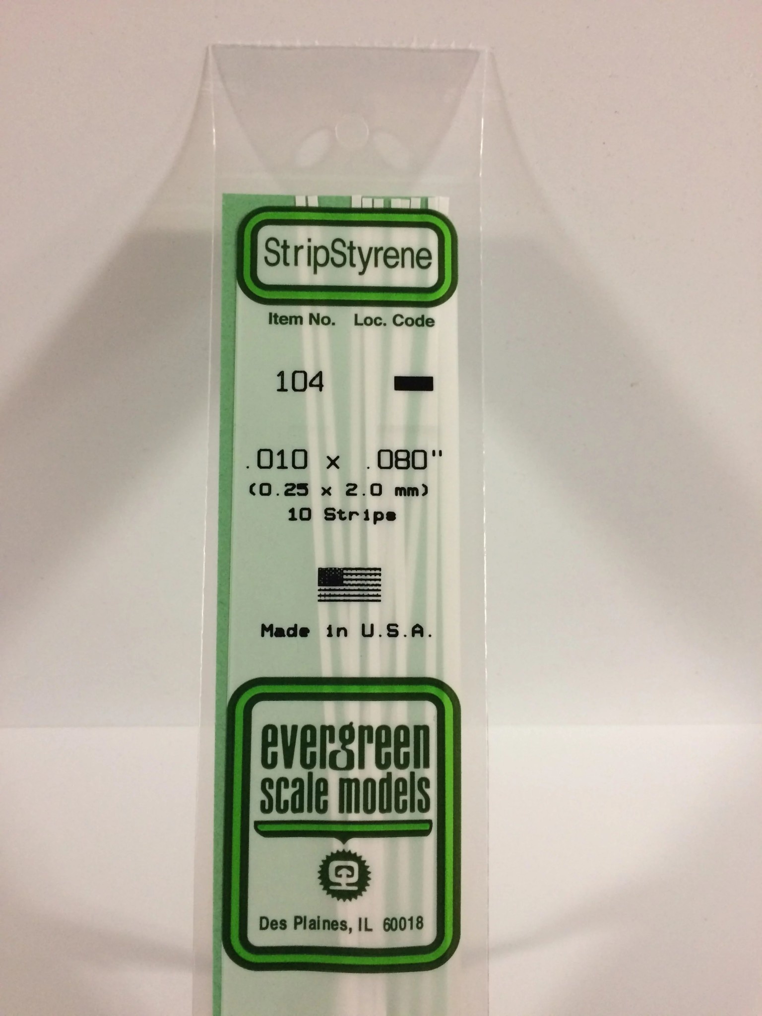 104 Styrene Strip .010x.080" 10/