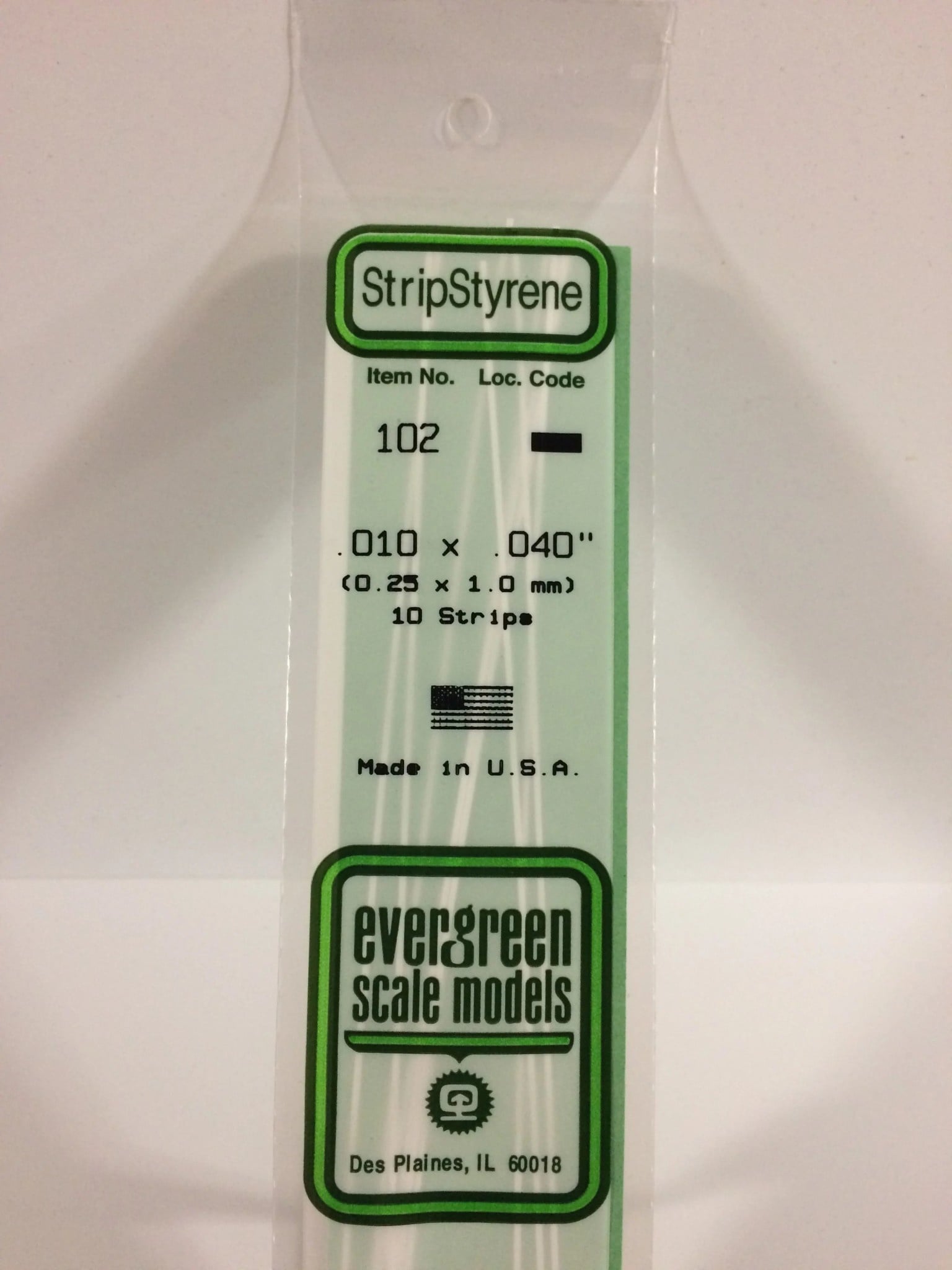 102 Styrene Strip .010x.040" 10/