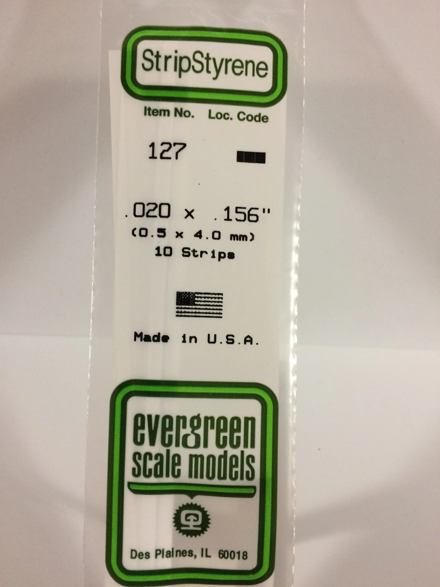 127 Styrene Strip .020x.156" 10/