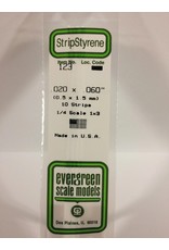 EVERGREEN EVG123 .020X.060 STRIPS 10PC