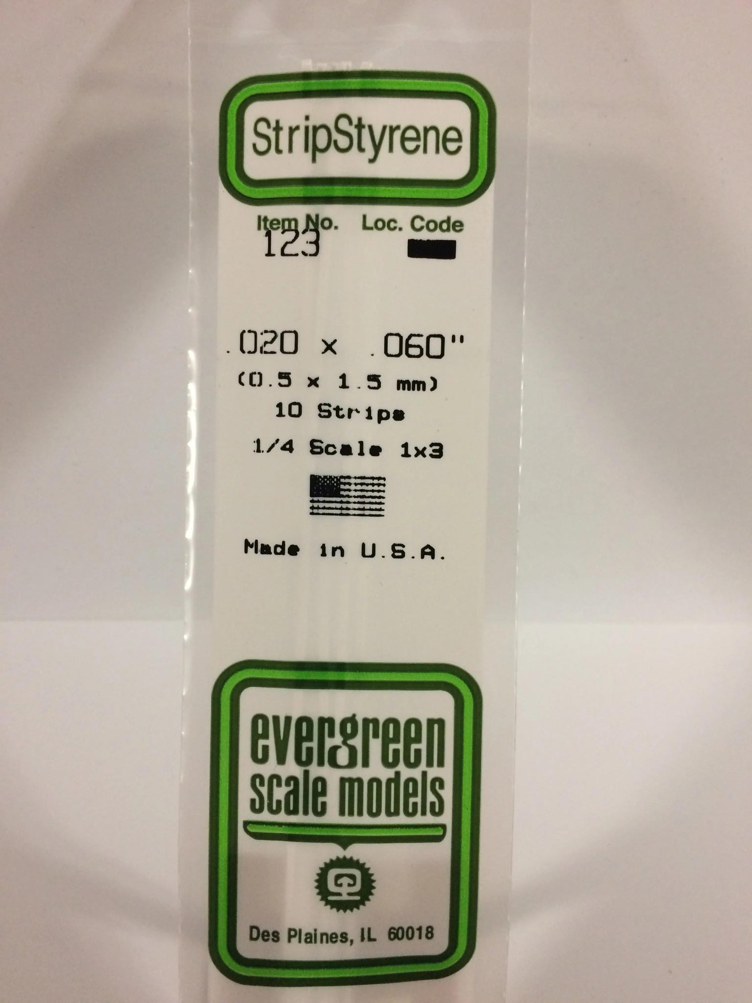 123 Styrene Strip .020x.060" 10/
