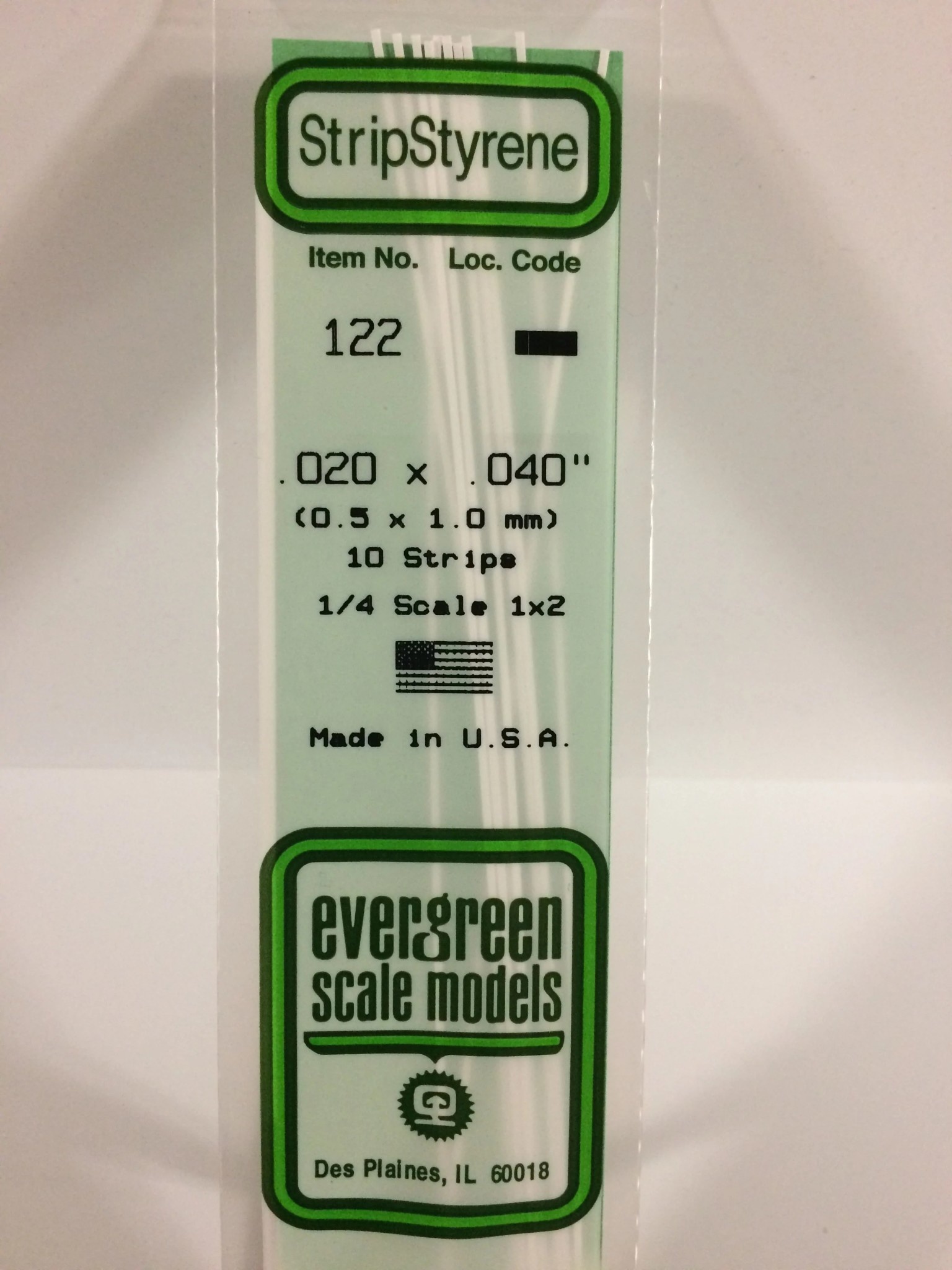 122 Styrene strip .020x.040" 10/