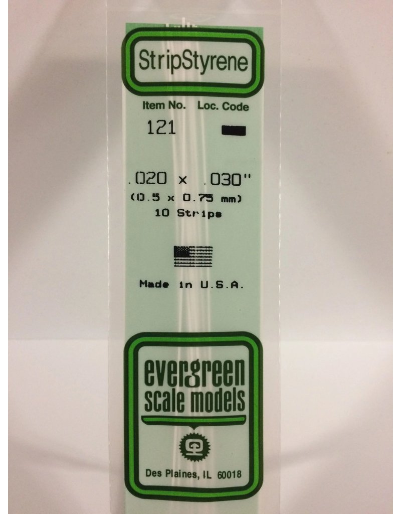 EVERGREEN EVG121 .020X.030 STRIPS 10PC