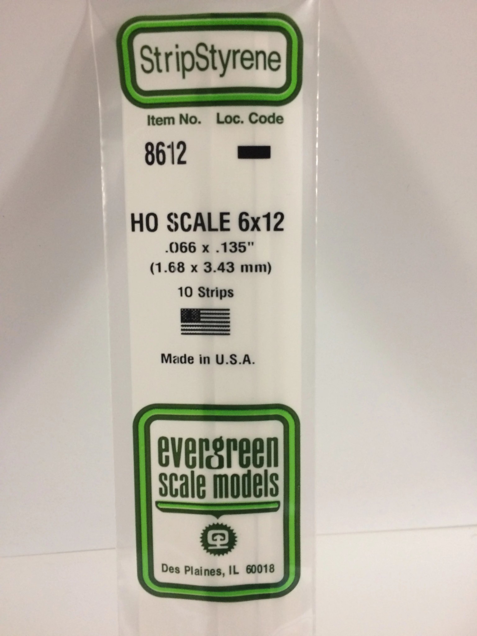 8612 Styrene strip 6x12" 10/