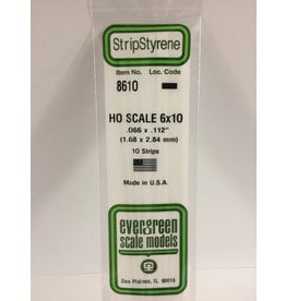 EVERGREEN EVG8610 HO SCALE 6X10 .066X.112 STRIPS 10PC