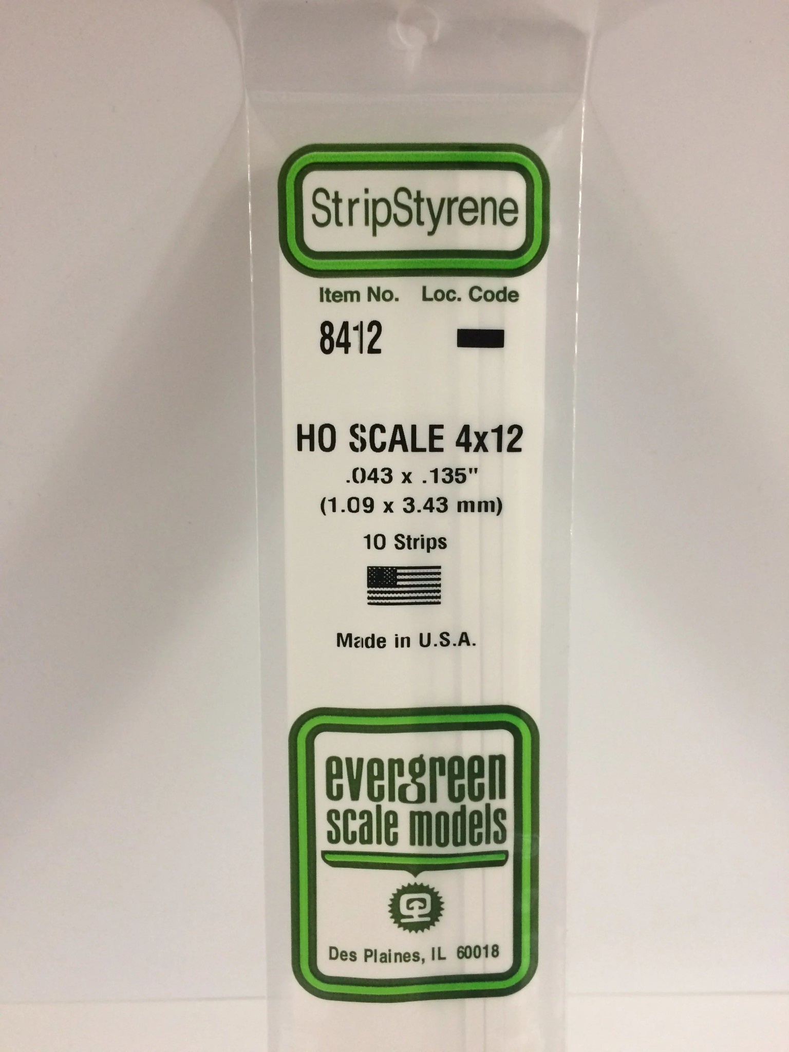 8412 Styrene strip 4x12" 10/