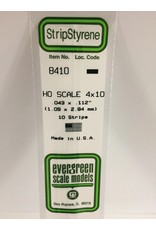 EVERGREEN EVG8410 HO SCALE 4X10 .043X.112 STRIPS 10PC