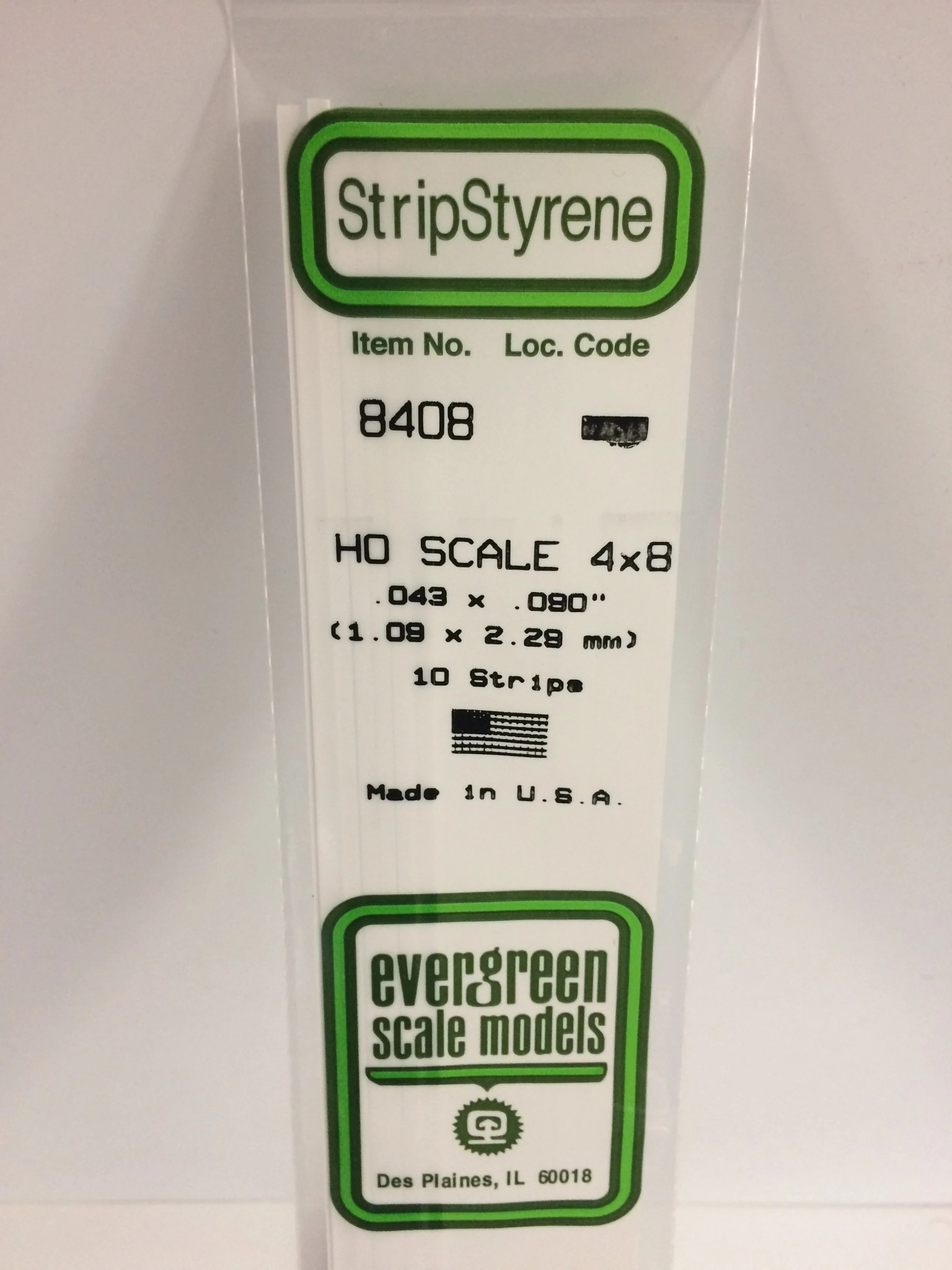 8408 Styrene strip 4x8" 10/