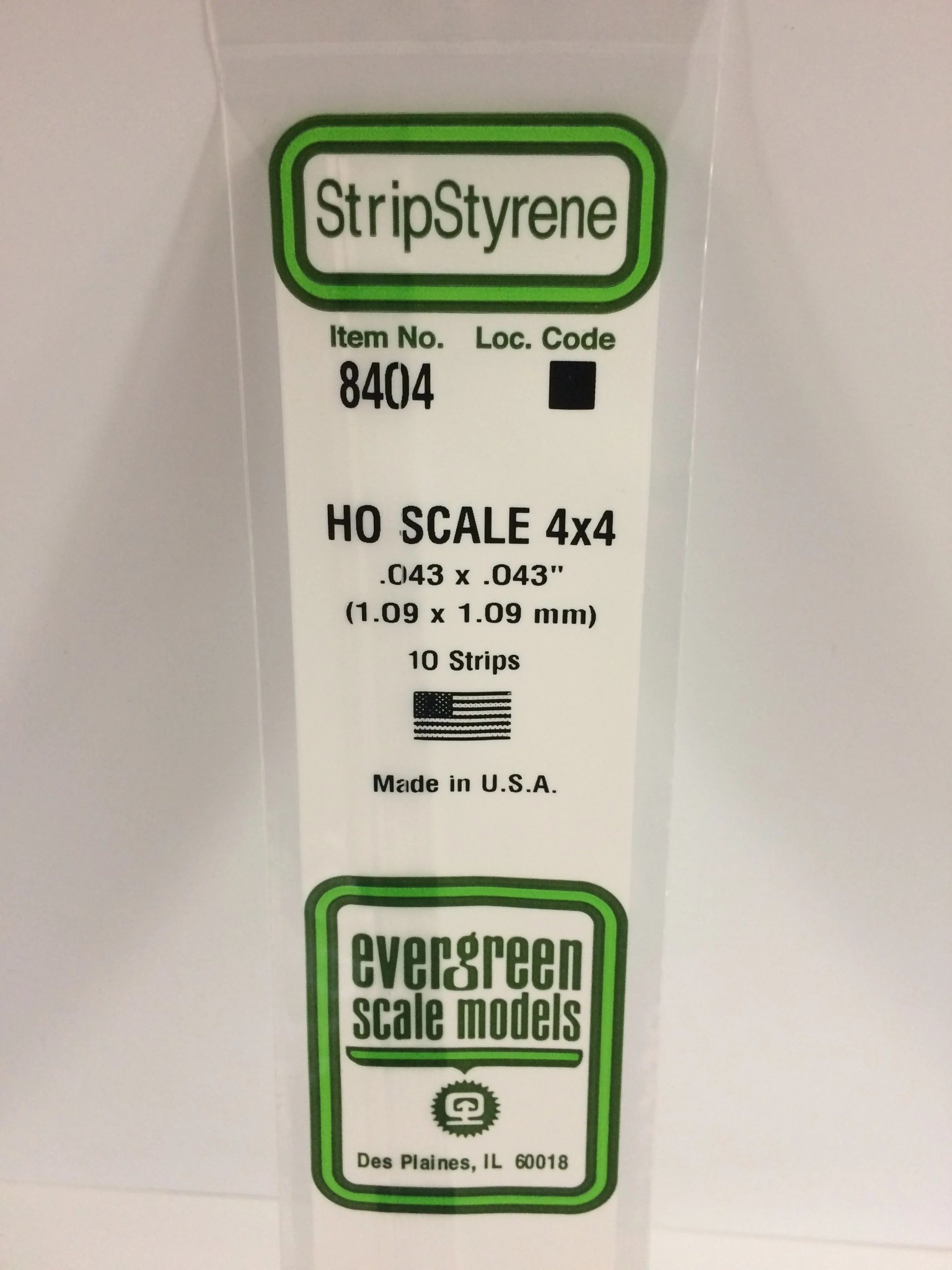 8404 Styrene strip 4x4" 10/
