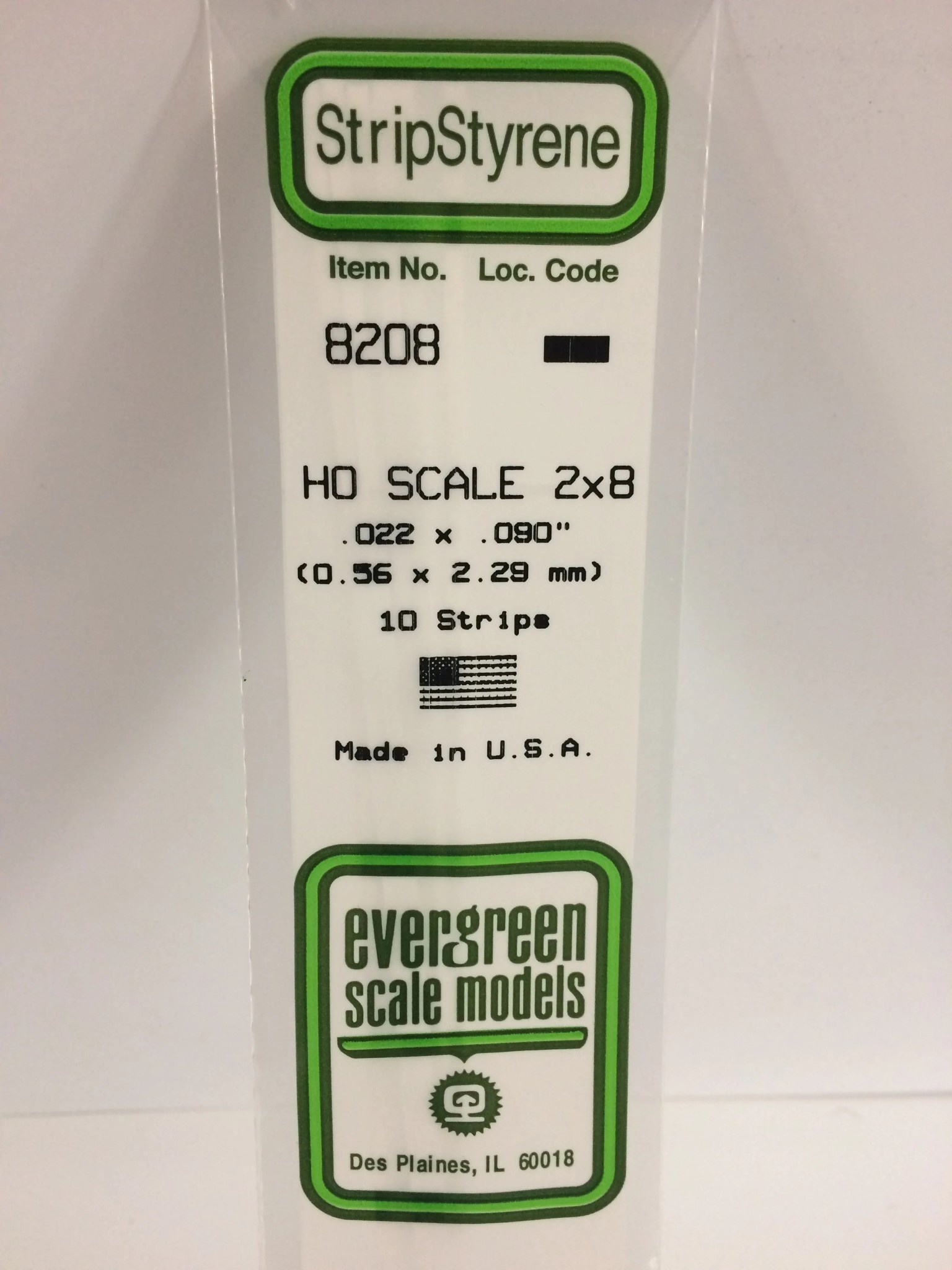 8208 Styrene strip 2x8" 10/