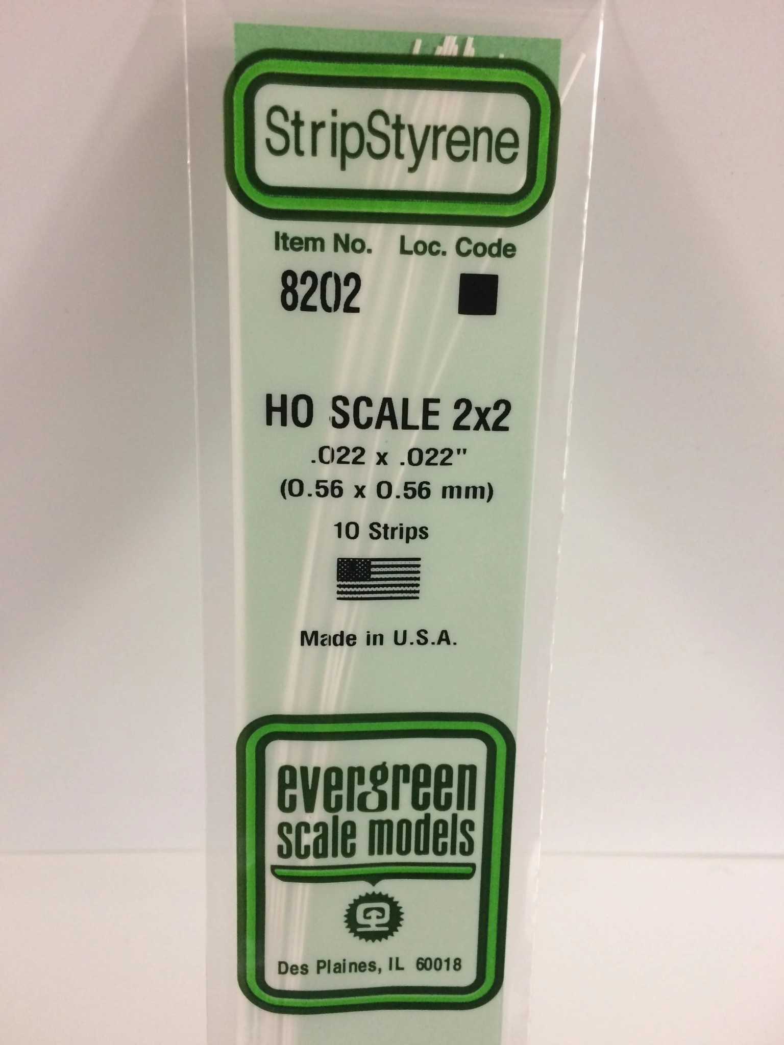 8202 Styrene strip 2x2" 10/
