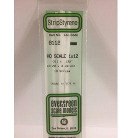 EVERGREEN EVG8112 HO SCALE 1X12 .011X.135 STRIPS 10PC