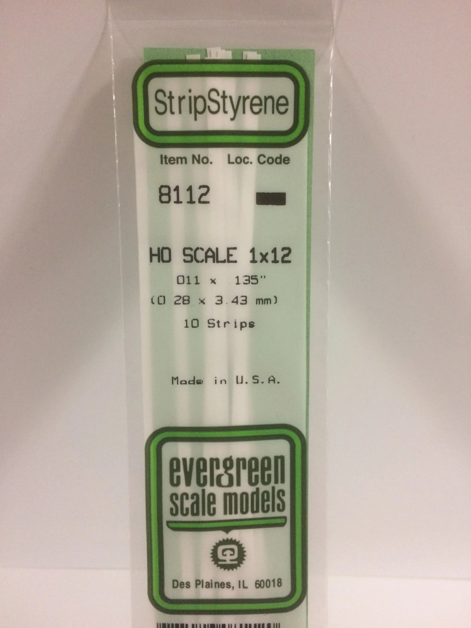 8112 Styrene strip 1x12" 10/