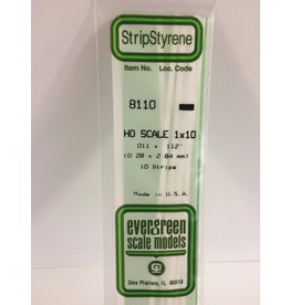 EVERGREEN EVG8110 HO SCALE 1X10 .011X.112 STRIPS 10PC