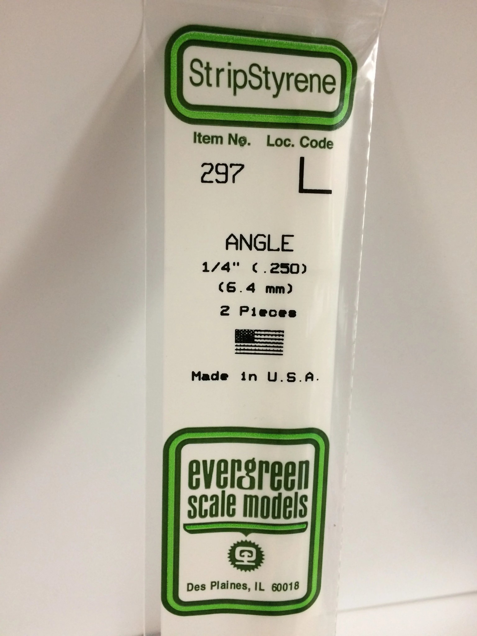 297 14" Styrene Angles - .250"