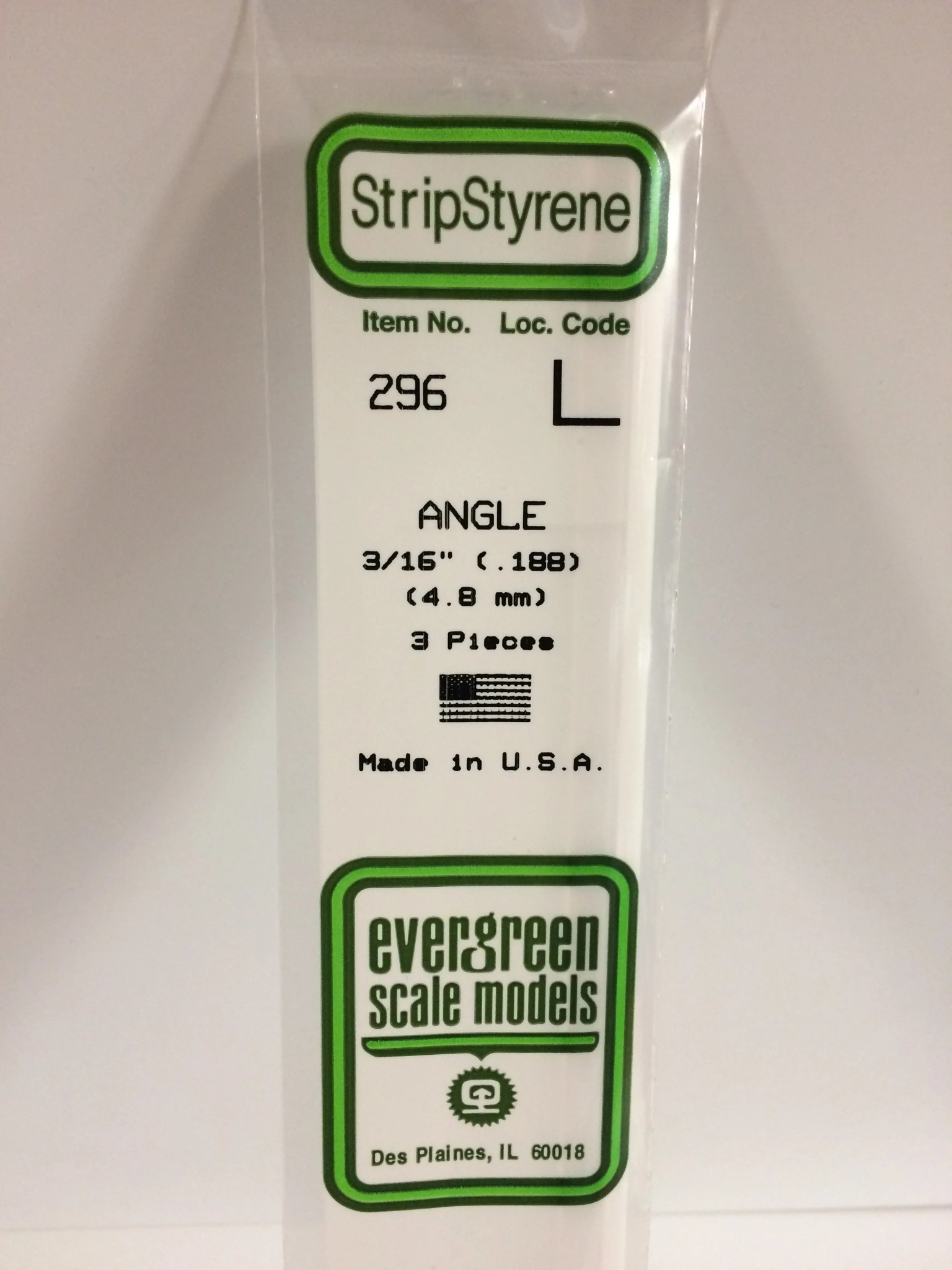 296 Styrene angles .188" 3/