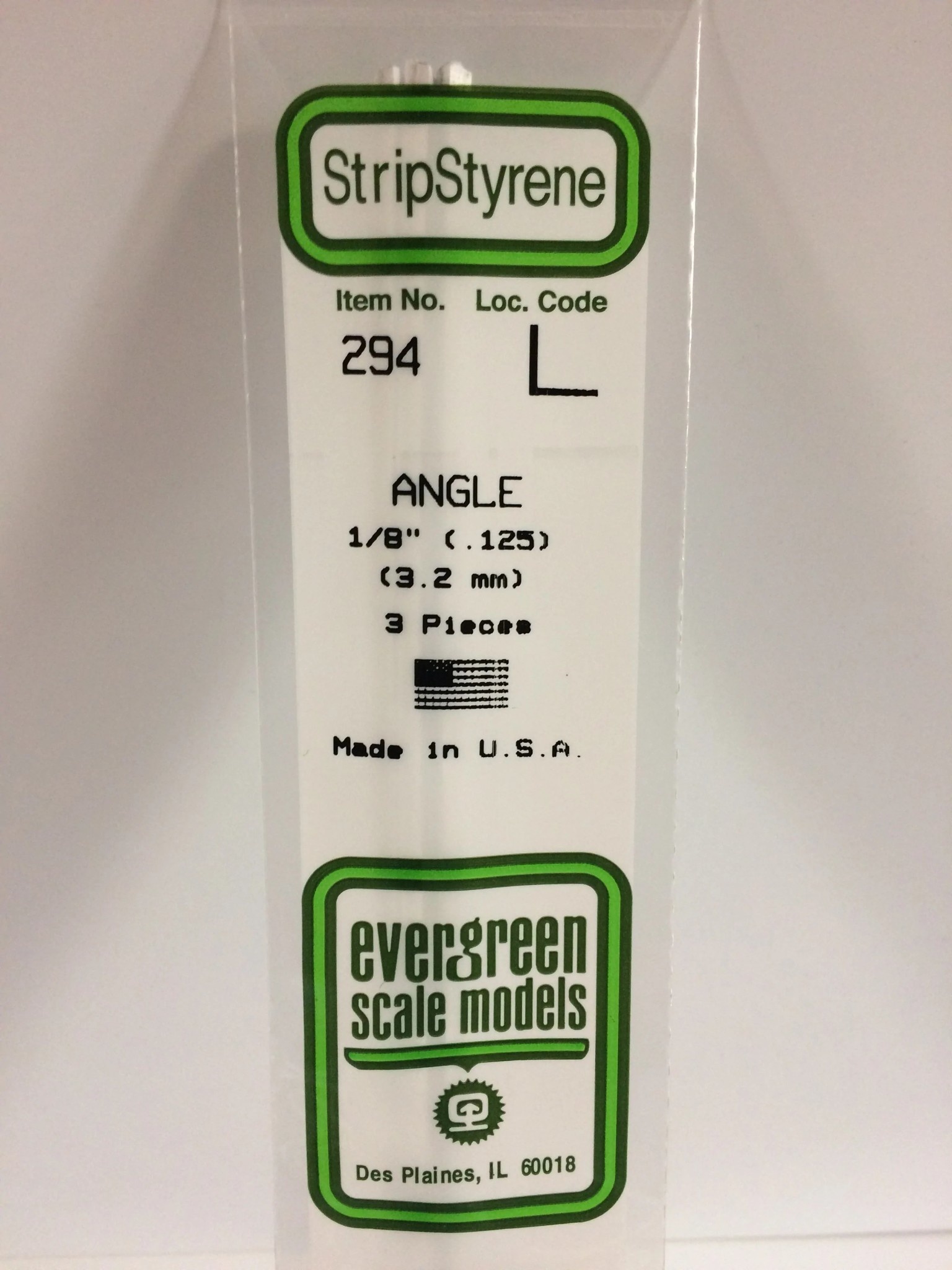 294 Styrene angles .125" 3/