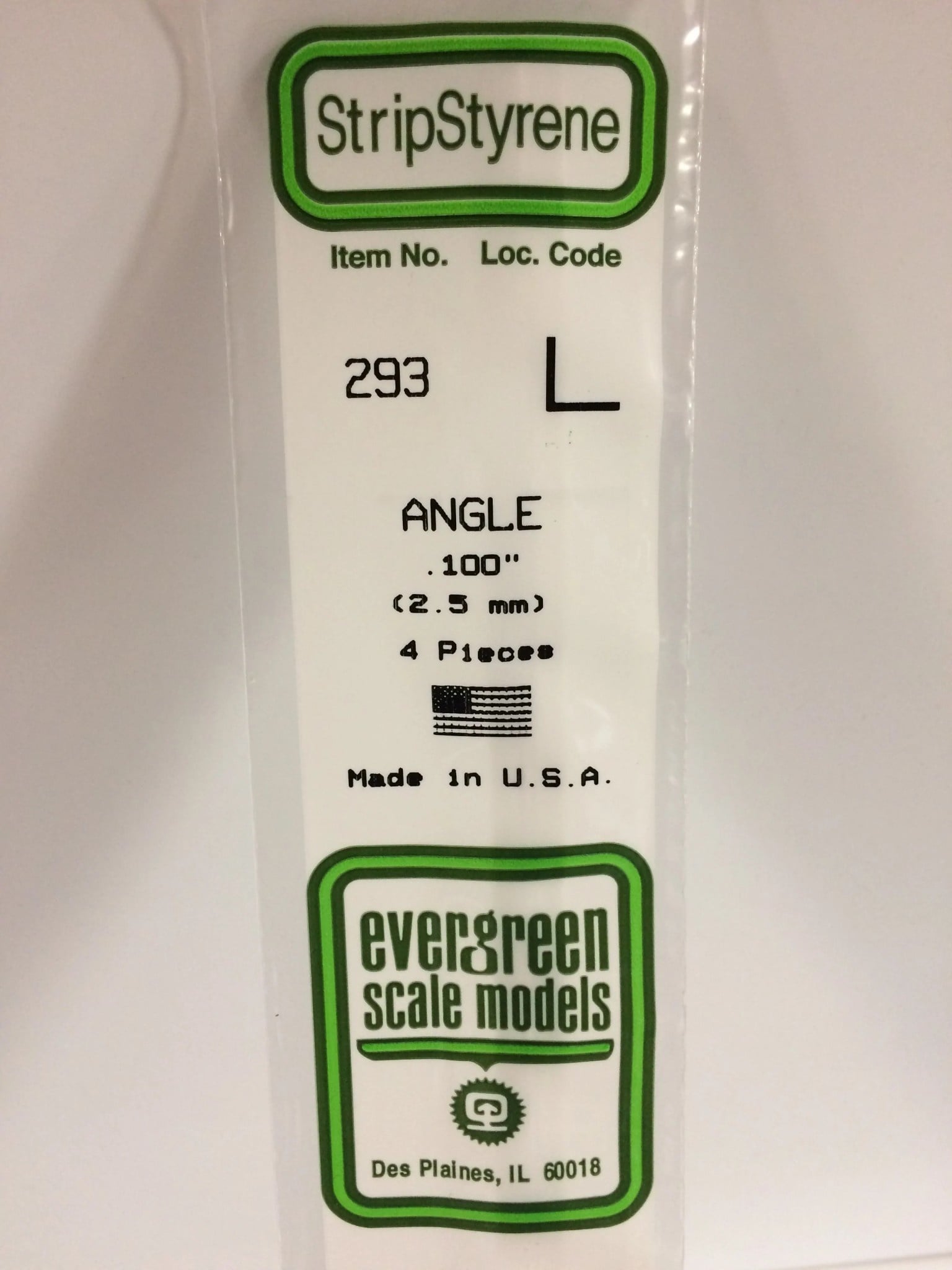 293 Styrene angles .100" 4/