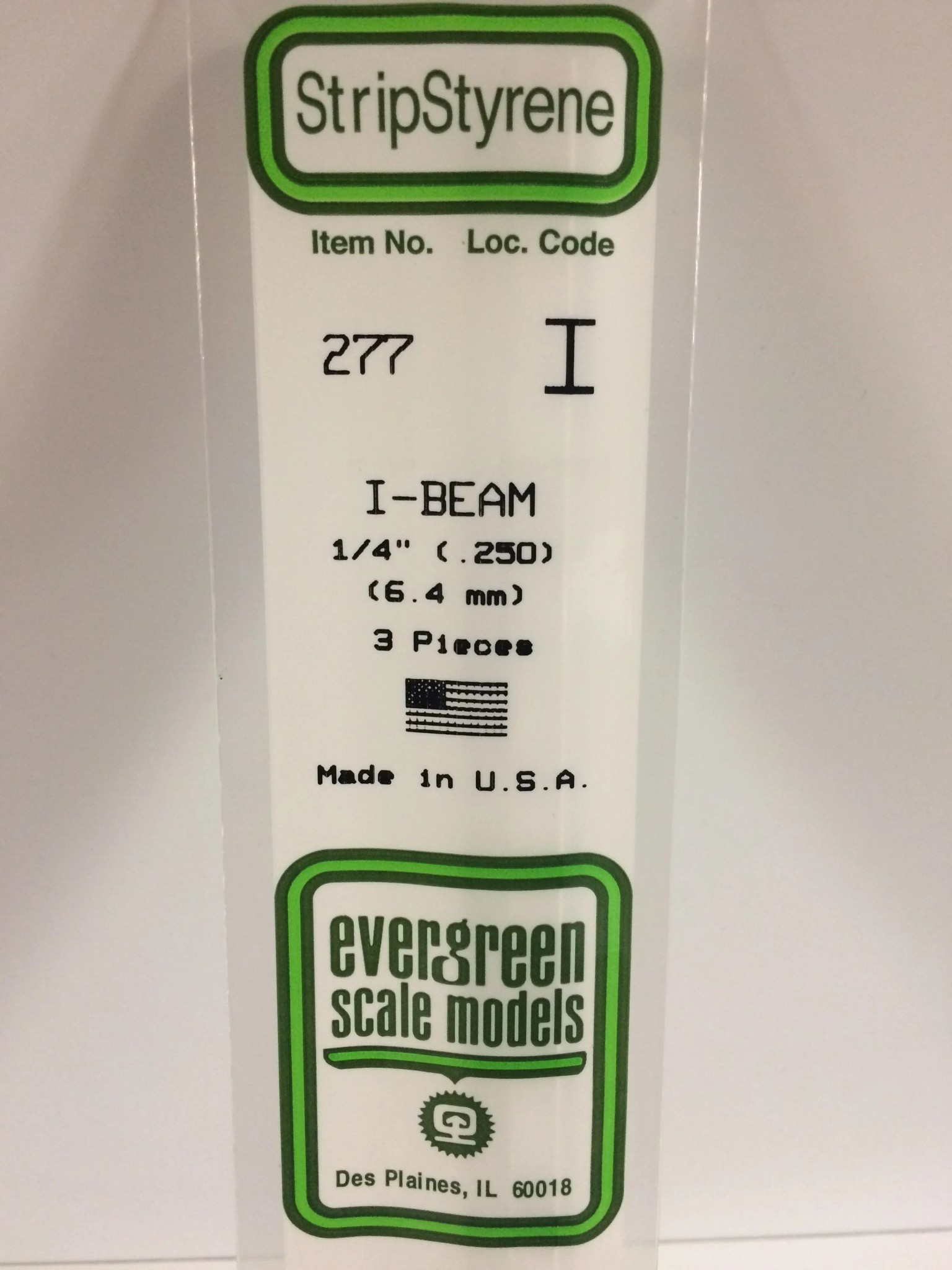 277 Styrene I-beam .250" 3/
