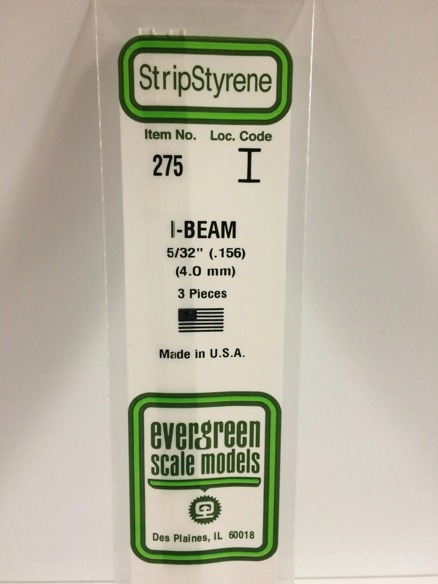275 Styrene I-beam .156" 3/