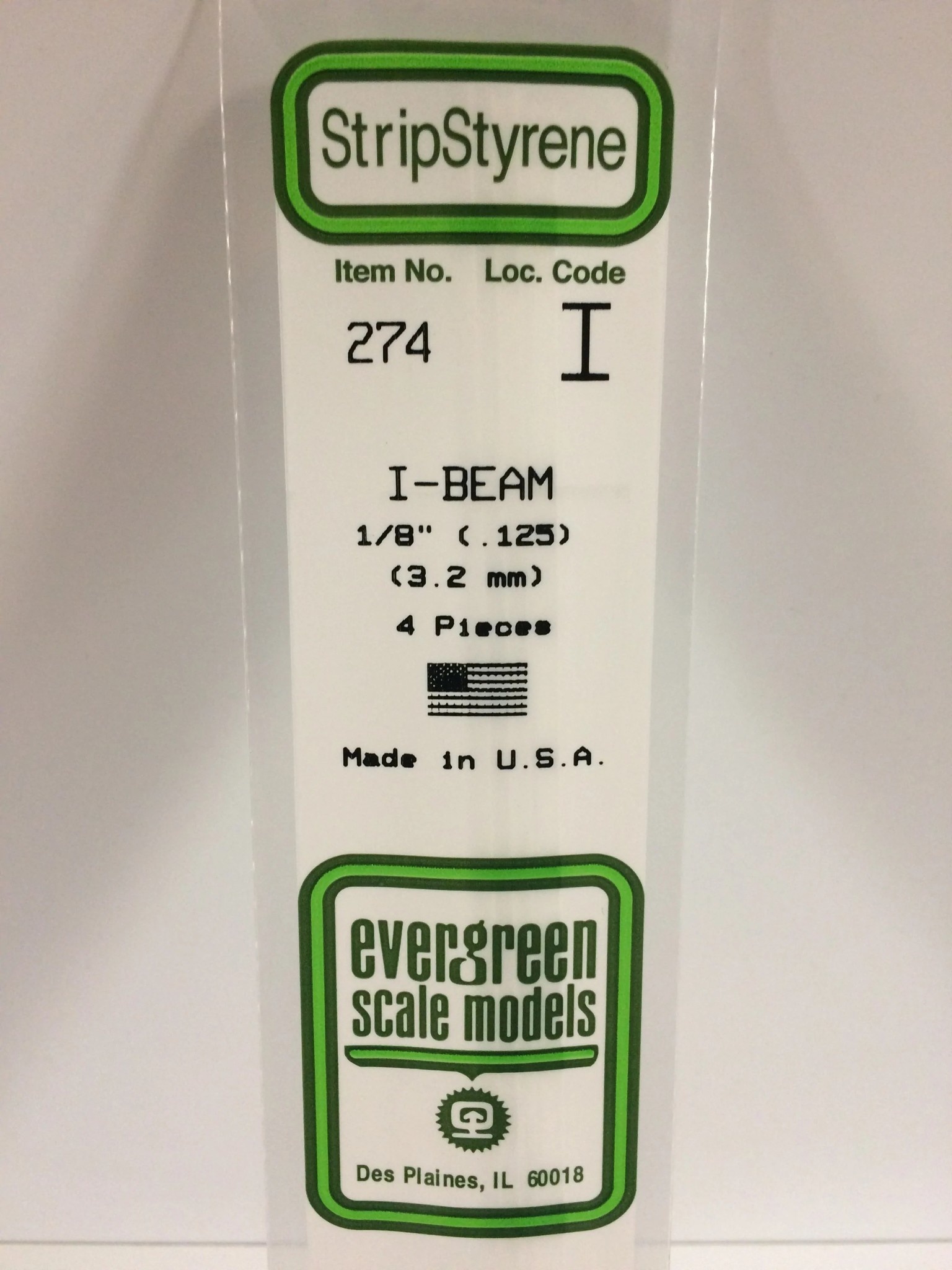 274 Styrene I-beam .125" 4/