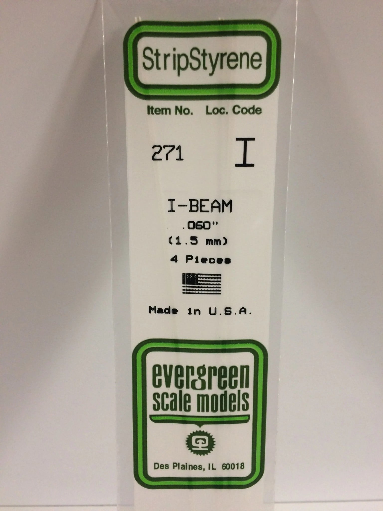271 Styrene I-beam .060" 4/