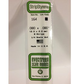 EVERGREEN EVG164 .080X.080 STRIPS 9PC
