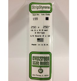 EVERGREEN EVG199 .250X.250 STRIPS 3PC