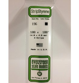 EVERGREEN EVG196 .188X.188 STRIPS 4PC