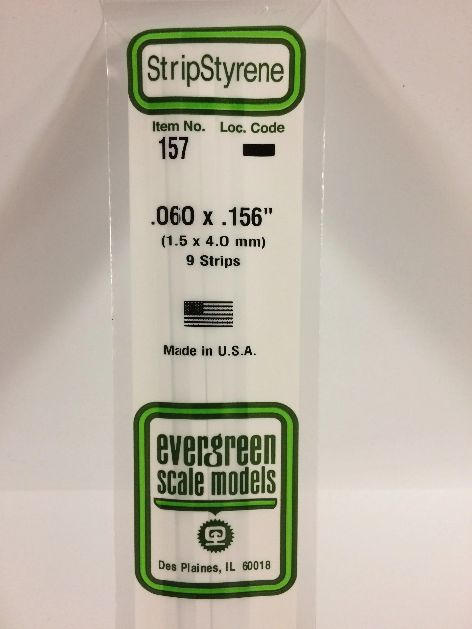 157 Styrene Strip .060x.156" 9/