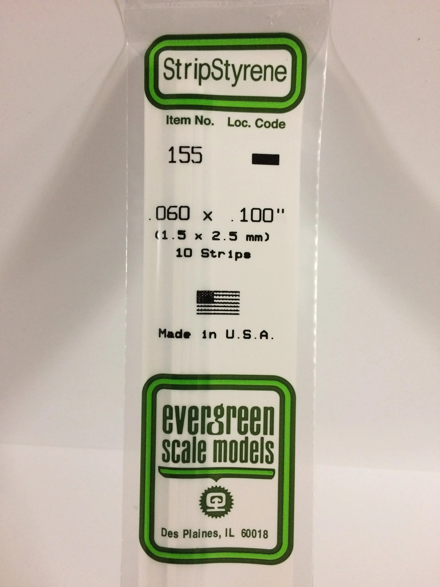 155 Styrene Strip .060x.100" 10/