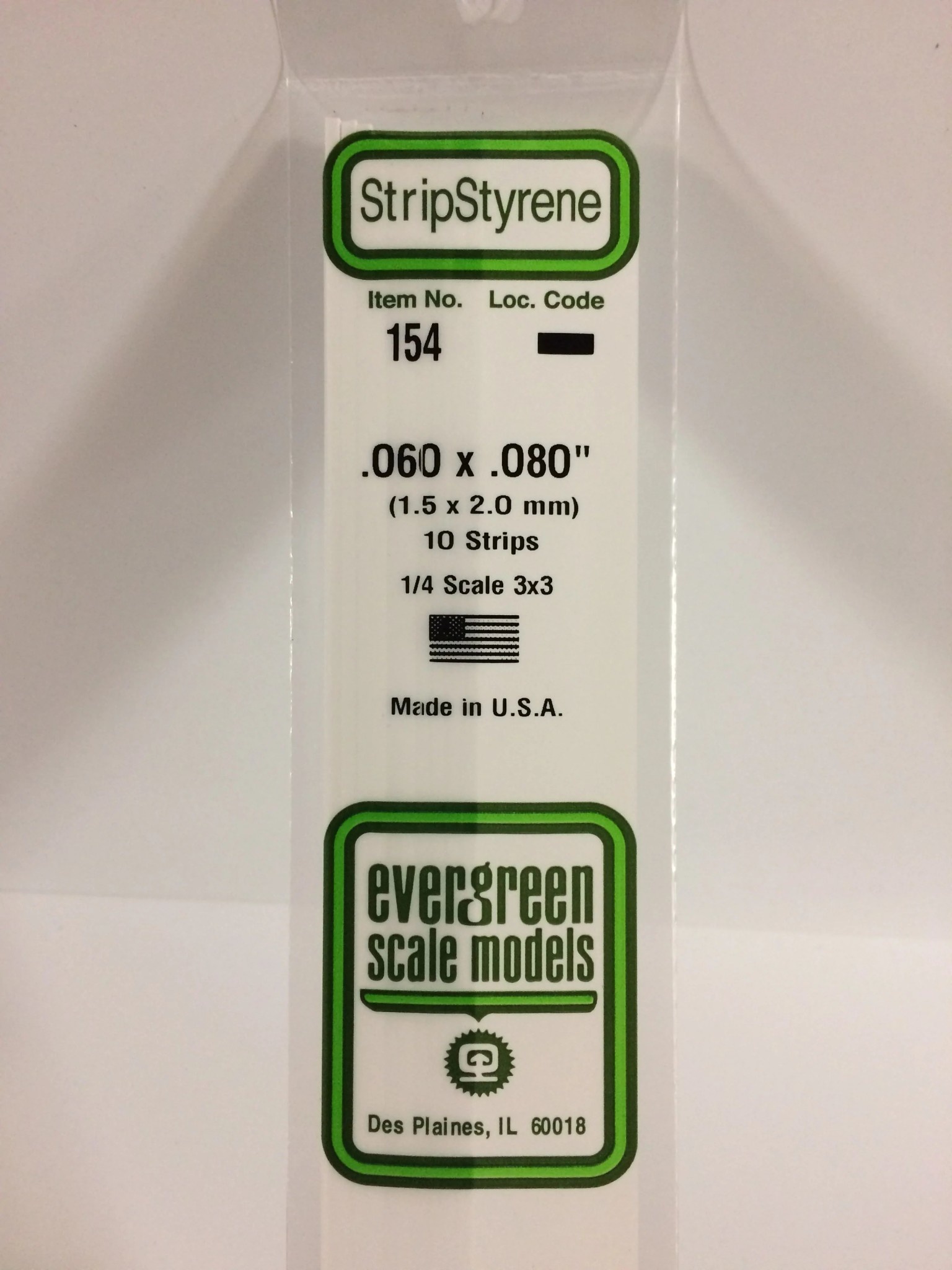 154 Styrene Strip .060x.080" 10/