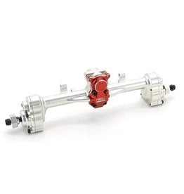 TREAL TRLX003DW5VYX SCX24 REAR PORTAL AXLES COMPLETE KIT SILVER/RED