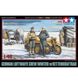TAMIYA TAM32412 1/48 GERMAN LUFTWAFFE CREW,WINTER W/KETTENKRAFTRAD