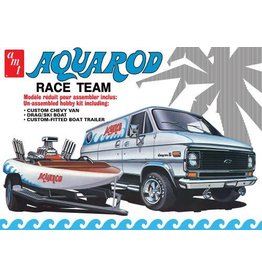 AMT AMT1338 1/25 AQUA ROD RACE 75' CHEVY VAN RACE BOAT TRAILER PLASTIC MODEL KIT