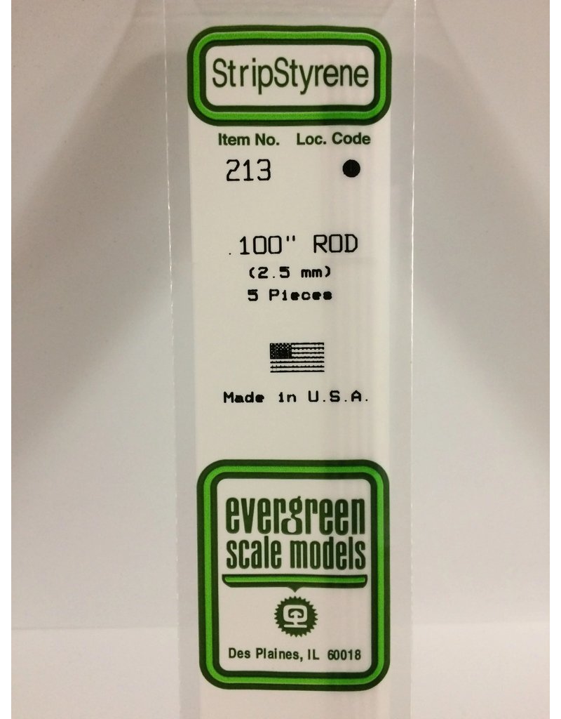 EVERGREEN EVG213 .100 ROD 5PC