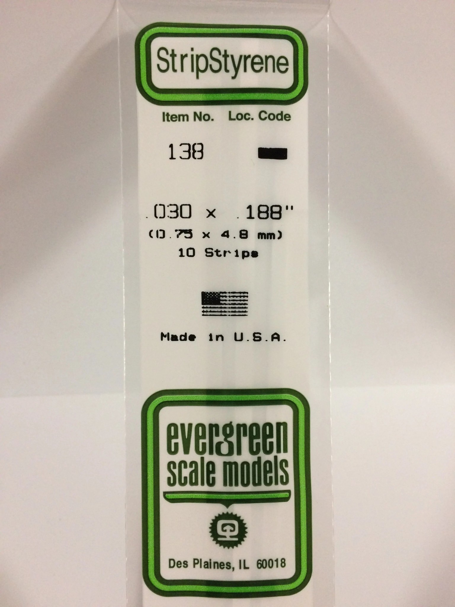 138 Styrene Strip .030x.188" 10/