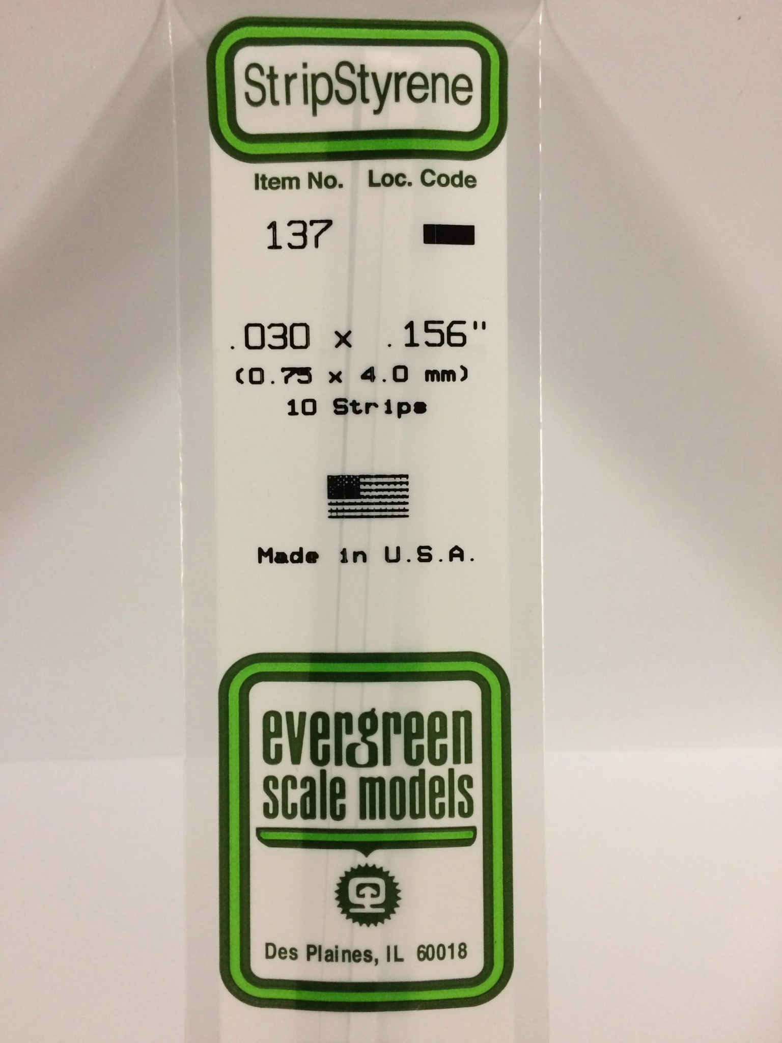 137 Styrene Strip .030x.156" 10/