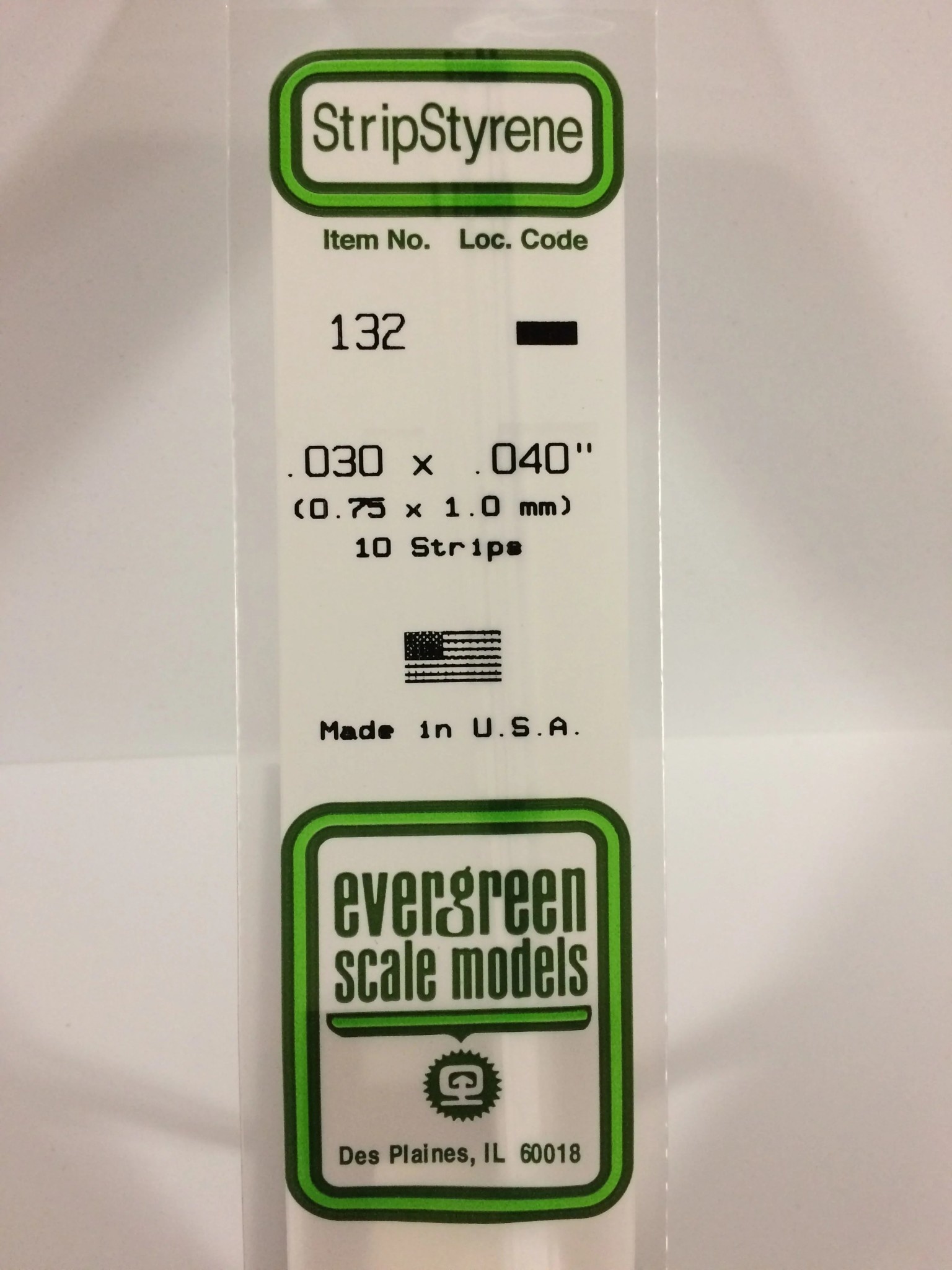 132 Styrene Strip .030x.040" 10/