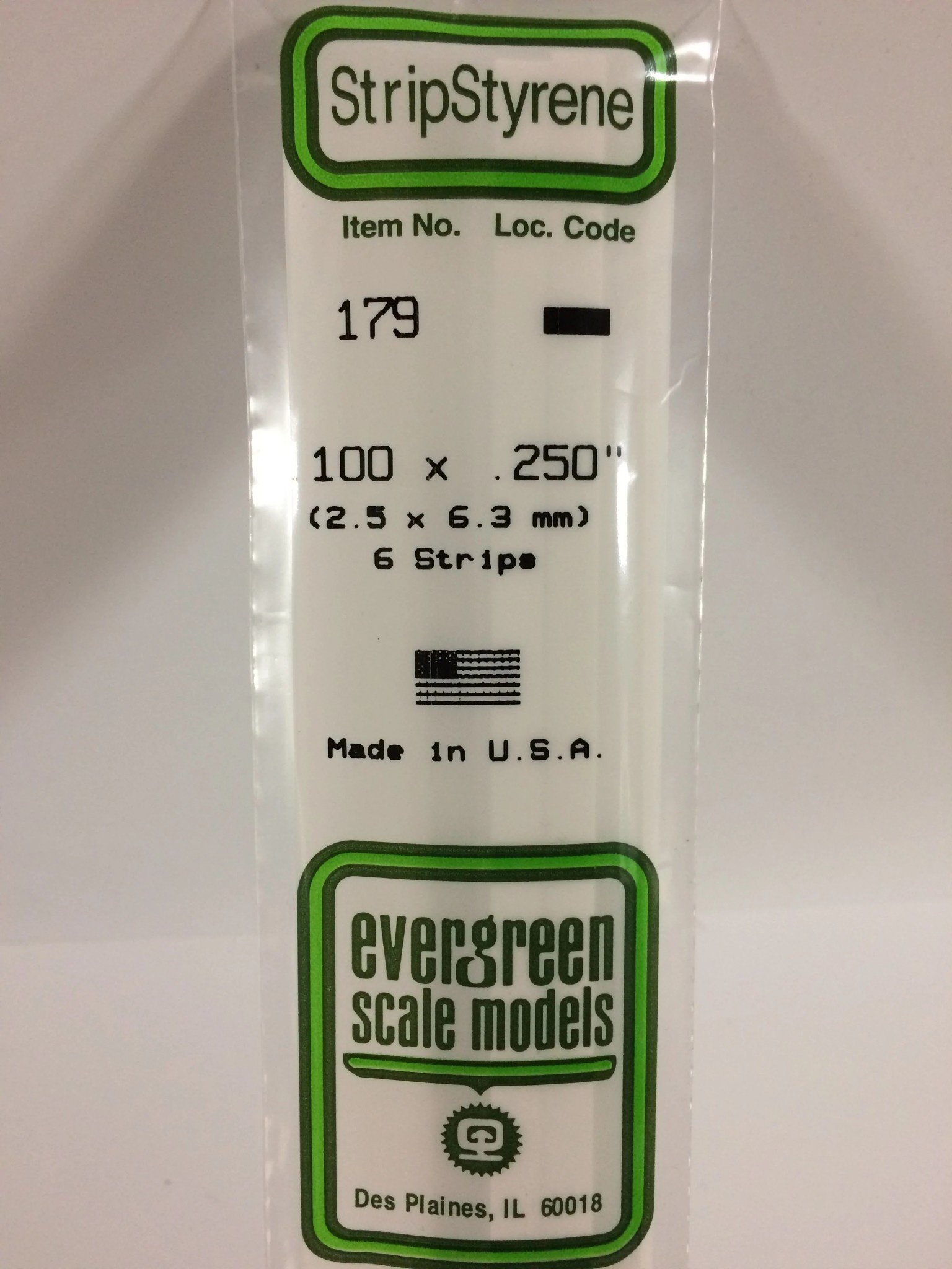 179 Styrene Strip .100x.250" 6/
