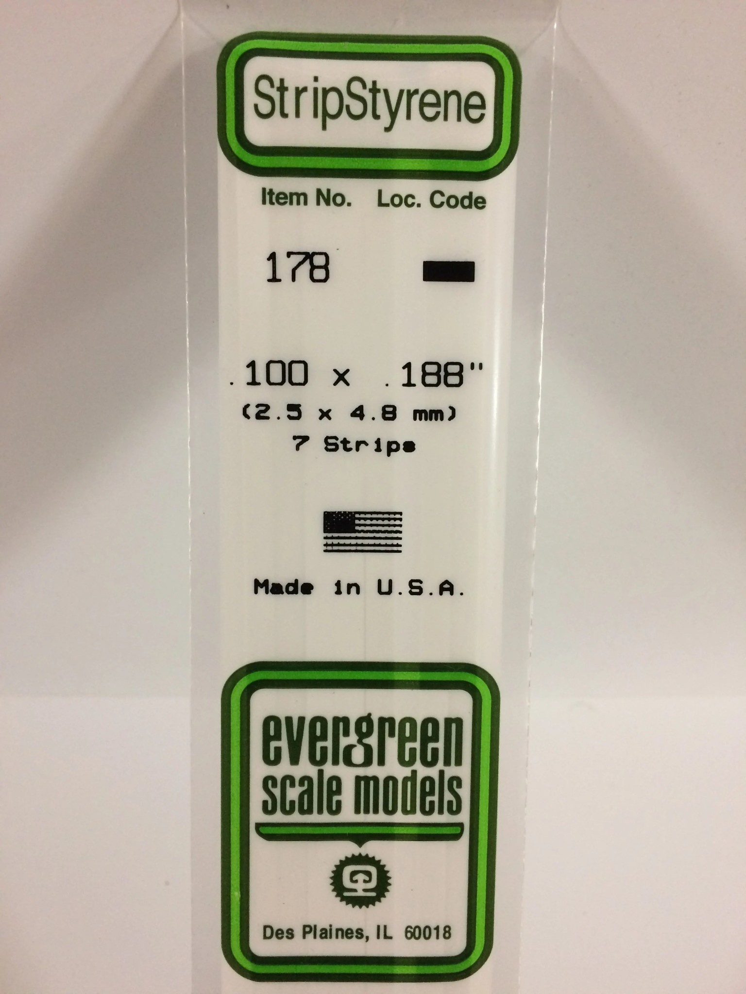 178 Styrene strip .100x.188" 7/