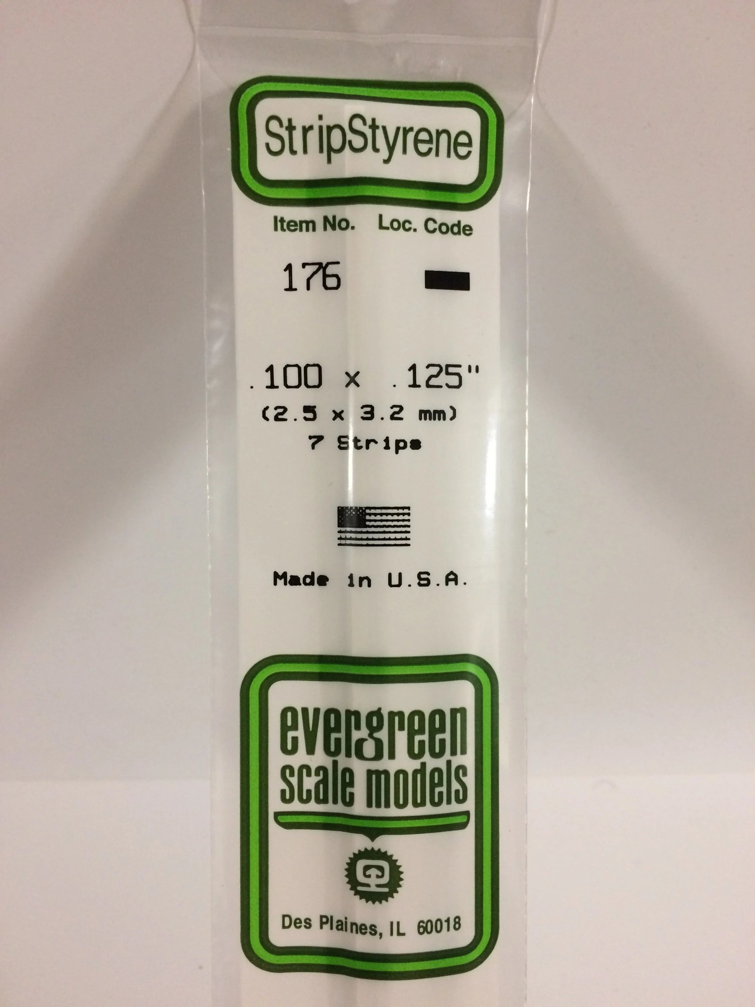 176 Styrene strip .100x.125" 7/