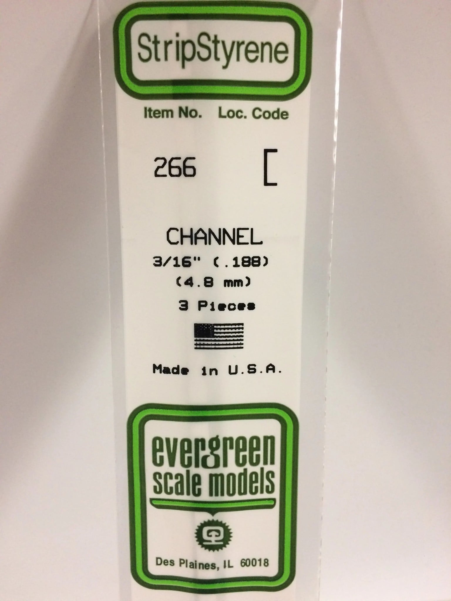 266 Styrene Channel .188" 3/
