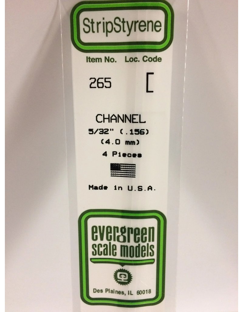 EVERGREEN EVG265 5/32 (.156) CHANNEL 4PC